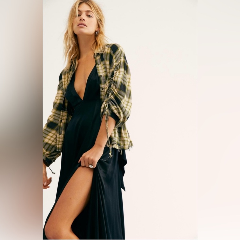 Free People Pacific Dawn plaid button up